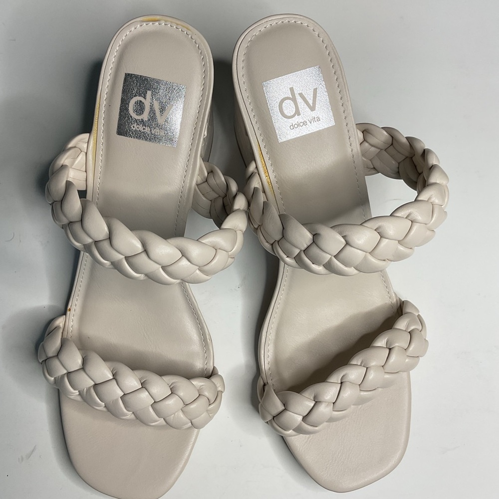 Dolce Vita Cream Braided Slide Sandals